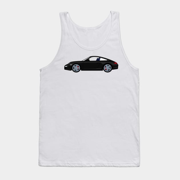 Porsche 911 997 Carrera S Black Lobster Claw Tank Top by antipc